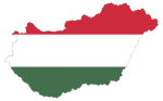 Hungary Map Flag With Stroke